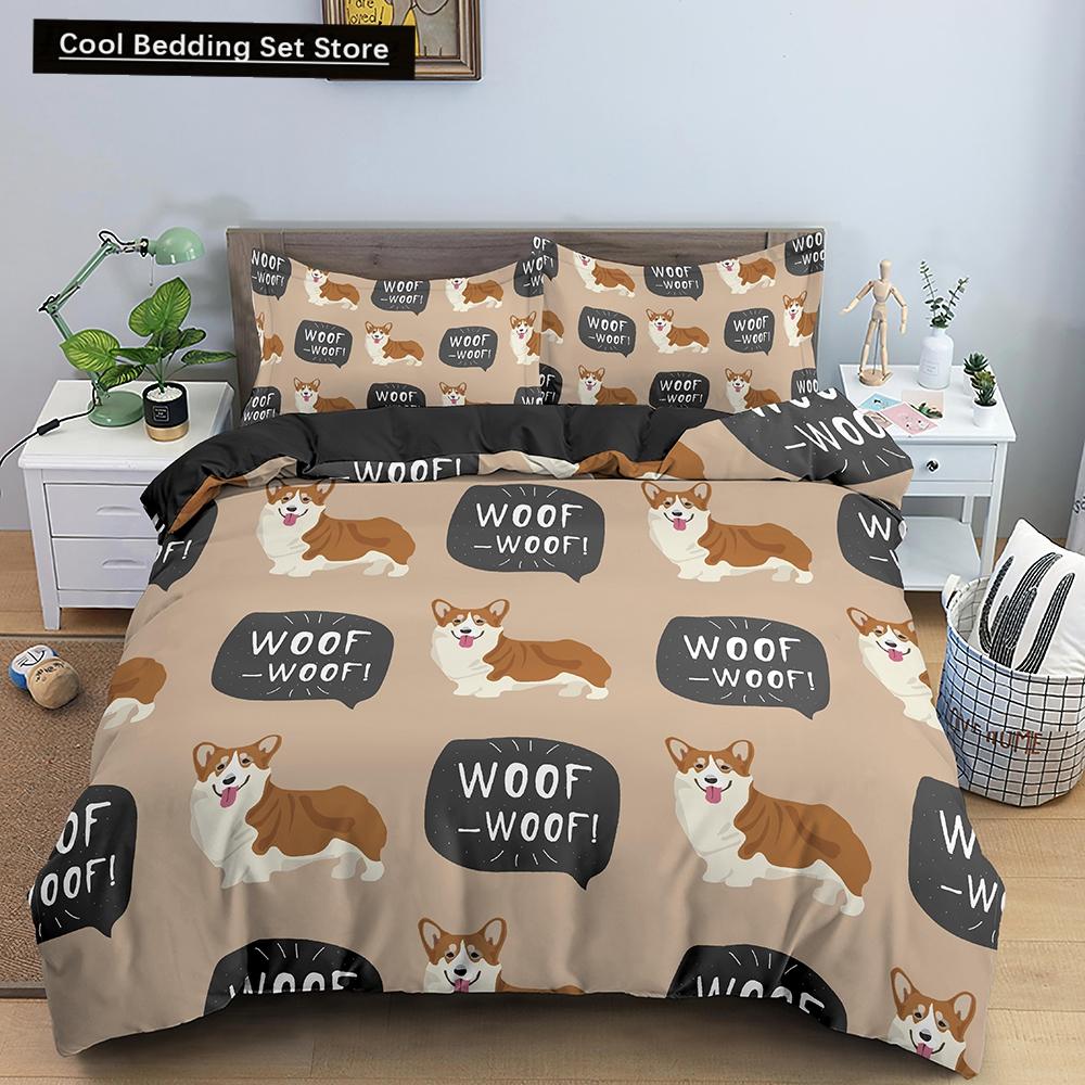 Такса Собака King Queen Пододеяльник Мультфильм Питомец Щенок Постельное белье Колбаса Собака Пододеяльник Милый Животный Полиэстер Одеяло Покрывало