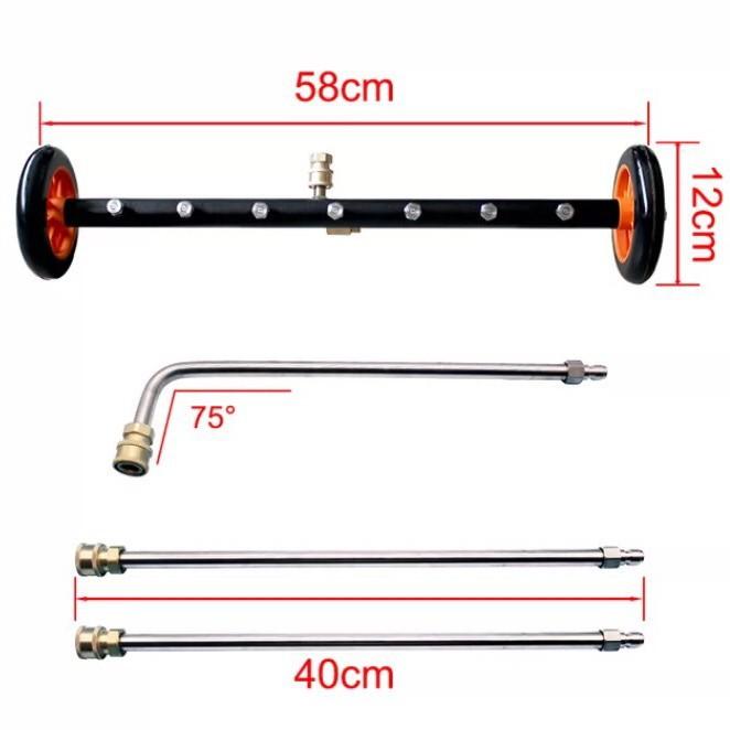 Undercarriage Pressure Washer Attachment 24" Water Broom and Under Carriage Car Cleaner Electric Power Wash Accessories