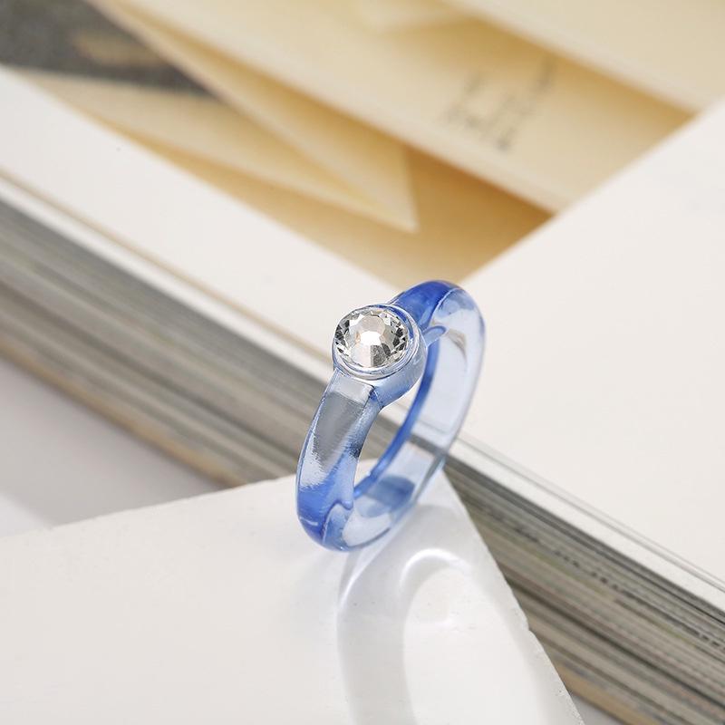 iF ME Корейские прозрачные акриловые кольца с бриллиантами, модные кольца на палец ярких цветов, женские ювелирные аксессуары, подарок