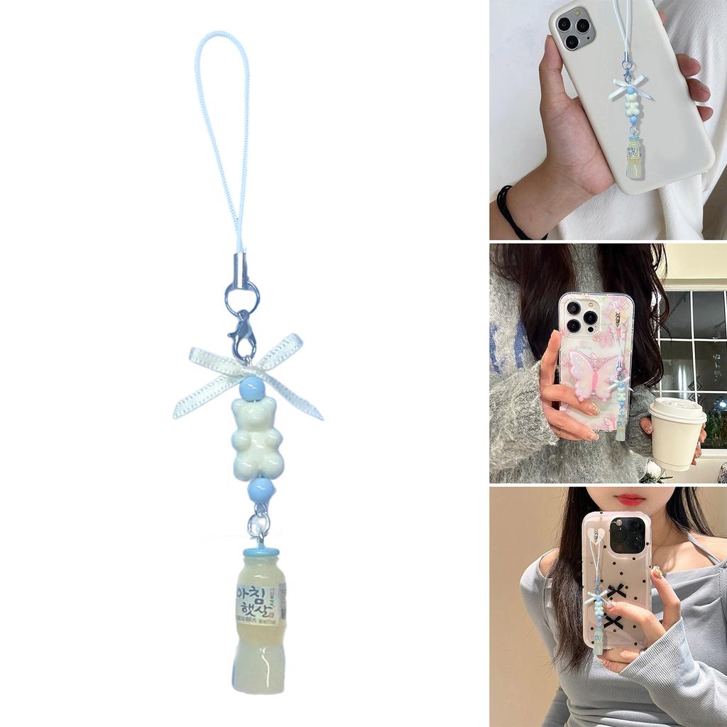 Bowknot Phone Charm Beaded Phone Pendant Fashion Keychain Bag Pendant Fruit Camera Pendant Perfect Gift for Women Girl