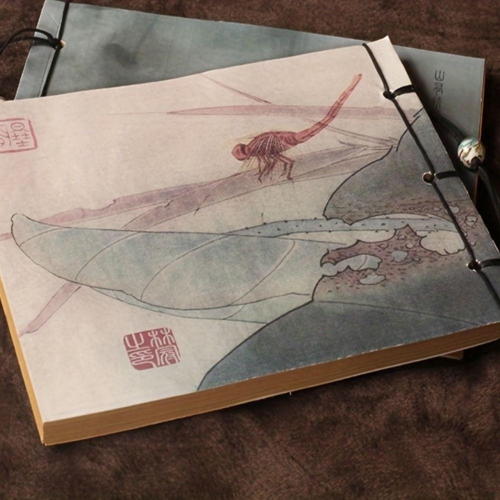 Старинный стиль Винтажный линейный альбом для рисования Lotus Antique Sketching Notes Sketching Notebook