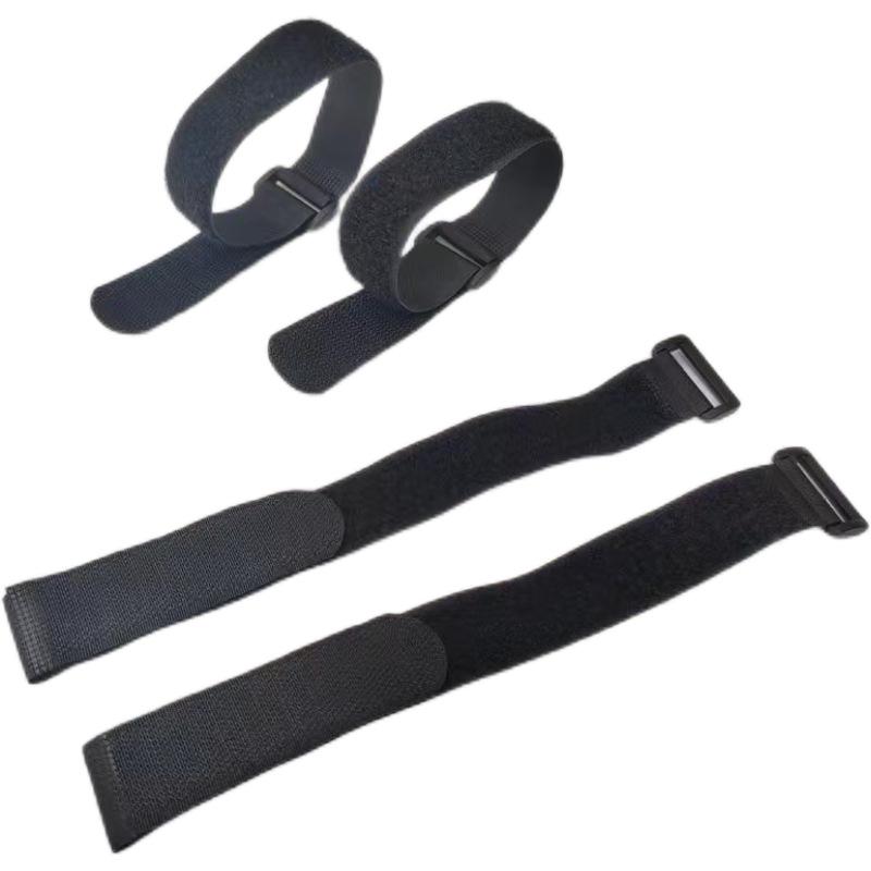 Self-Adhesive Black Nylon Hook & Loop Cable and Luggage Straps for Battery Bundling