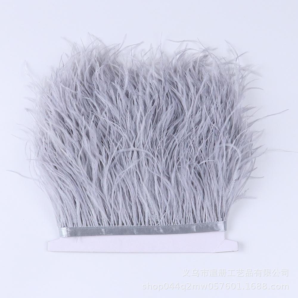 8-10 см Страусиная отделка Хаки Перьевая лента Бахрома для шитья Высокое качество Plumas Поделки Костюмы Украшение для вечеринки