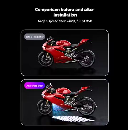 Most Popular Motorcycle Projection Special Angel Wing IP67 Waterproof 3W 3000lm Aluminum Universal Fit Light for Motorcycle Bike