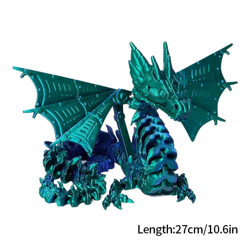 3D-печатный китайский дракон, вращающиеся драконы, детские подарки, реалистичная статуя дракона, ландшафтное украшение, печатные фигурки животных