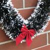 Bar Tops String Happy New Year Xmas With Bowknot Dark Green Ribbon Ribbon Garland Snowflake Strips
