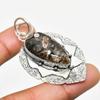 Turritella Fossil Gemstone Handmade 925 Silver Plated Jewelry Pendant 2.08"
