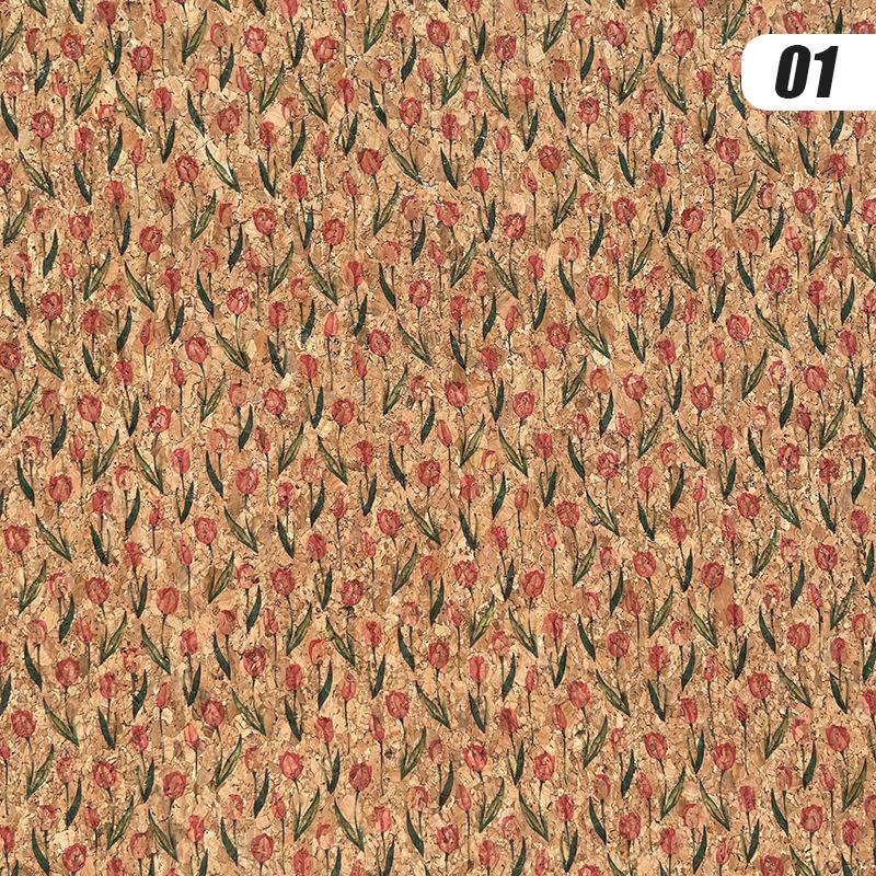 100x135cm Cork Printed Fabric Faux Leather Waterproof Colored Soft Cork Fabric Sofa Car Bag Furniture Decor DIY Sewing Crafts