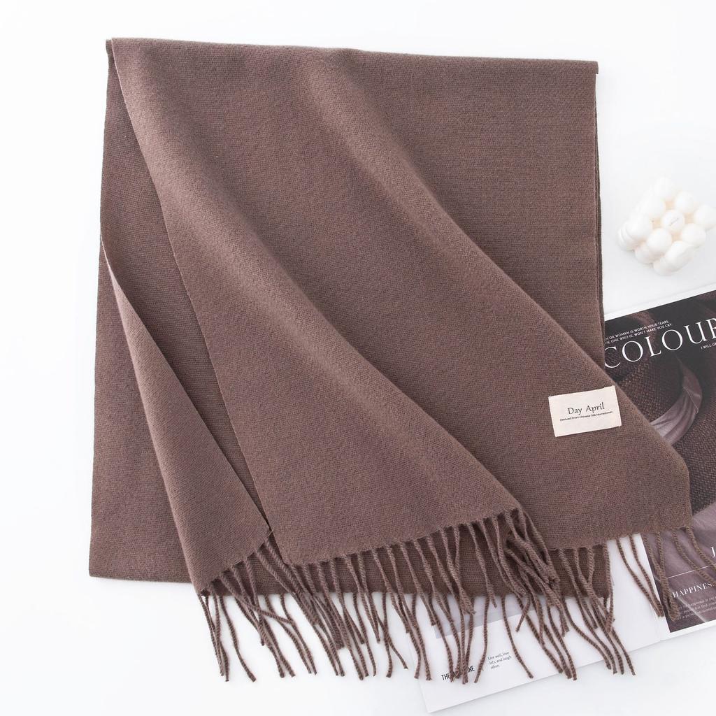 Solid Color Imitation Cashmere Scarf Women's Winter Warm Shawl Neck Scarves