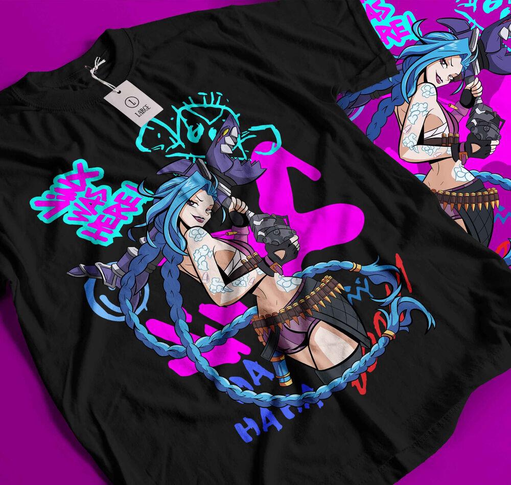 Футболка Jinx Arcane Японский Лучший тренд Аниме Мультфильм Jinx Arcane Подарочная футболка 295