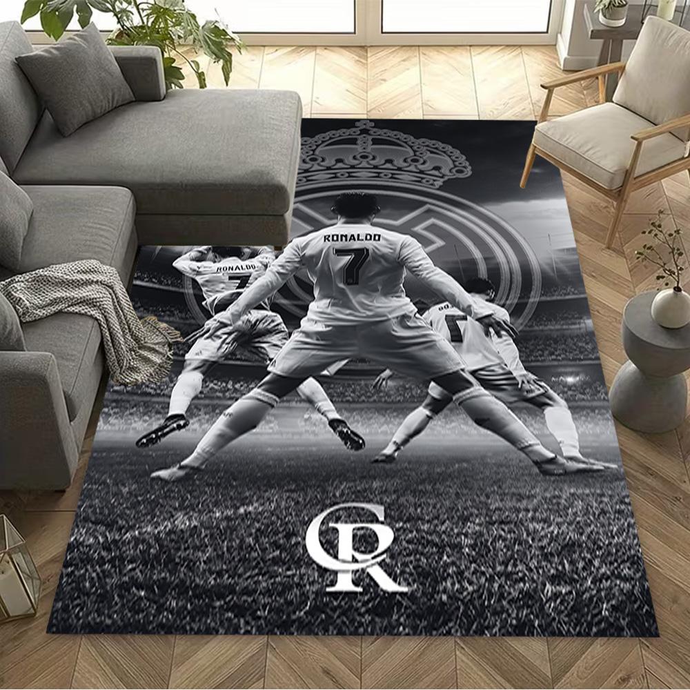 Cristiano Ronaldo Pitch Area Rug Perfect for Kitchen Dining Room Playrooms Game Room Antislip Carpet Office home decor Best for Christmas