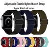 Adjustable Apple Watch Strap with Japanese Buckle - Single Loop Woven Elastic Nylon Compatible with iWatch