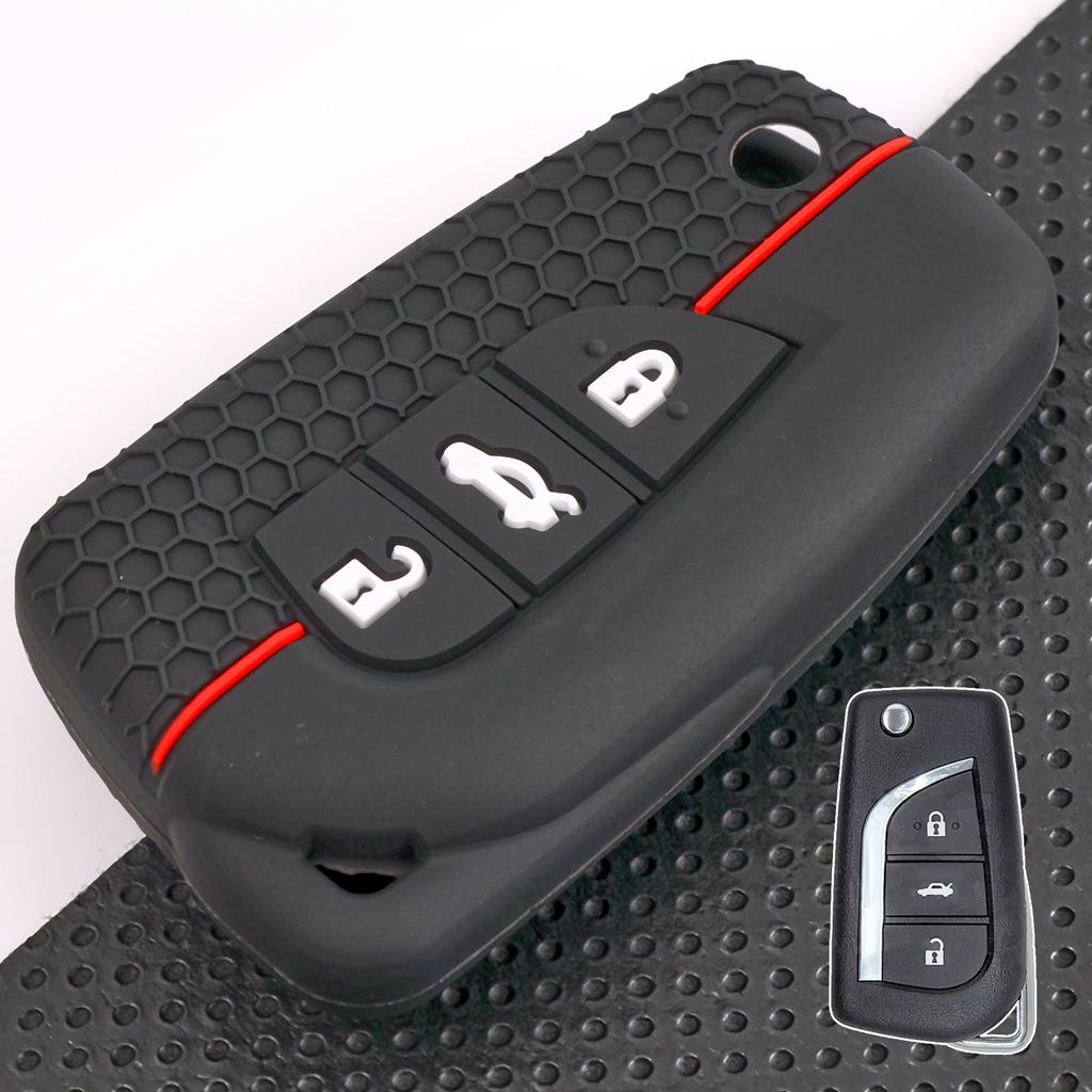 3 Button Silicone Remote Smart Car Key Chain Ring Cover Case Shell Protector For Toyota Auris Corolla Avensis Verso Yaris Aygo