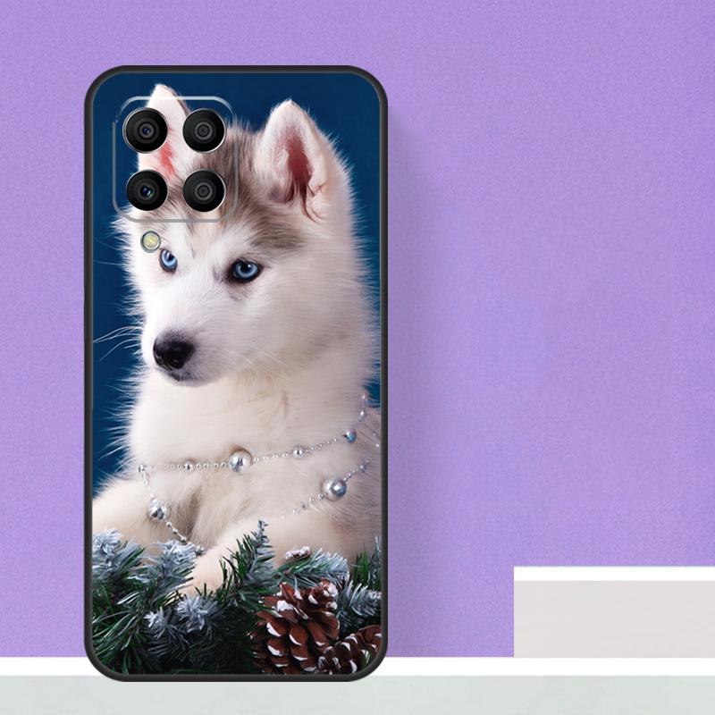 Animal Husky Puppy For Samsung Galaxy M13 M33 M53 M12 M32 M52 M14 M34 M54 M20 M51 M21 M30s M31s M15 M55 Case