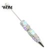 Exquisite Stationery Glitter Beadable Ballpoint Pen, Rhinestone Bow Beaded Handmade DIY Decorative Ink Pen Bling Black Pens for Making, School Office