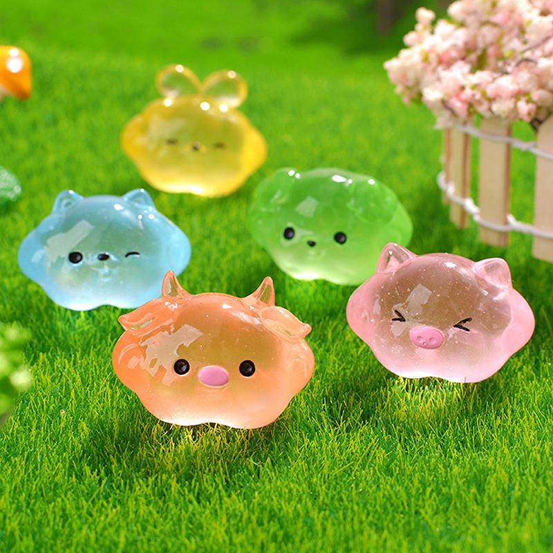 1 шт. Мини светящиеся милые животные микро украшения миниатюрные животные горшечные украшения домашние микро ландшафтные аксессуары