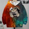 Hoodies 3D Print Cute Animals Cat Graphic Sweatshirts Boys Girls Neutral Hooded Sweatshirt Kids Fashion Oversize Sweatshirt Coat