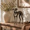 Rustic Heart Cutout Sighthound Statue Resin Hollow Heart Greyhound Statue  Living Room