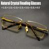 Unisex Gold Metal Temple Reading Glasses - Anti-Fatigue, Luxury Design