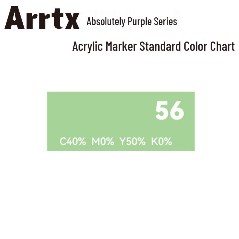 Arrtx Ataishi Акриловый маркер с мягким наконечником, 1 шт., Абсолютно фиолетовый, Стиль A/B, 30 цветов, Водонепроницаемый, Быстросохнущий, Непрозрачный.