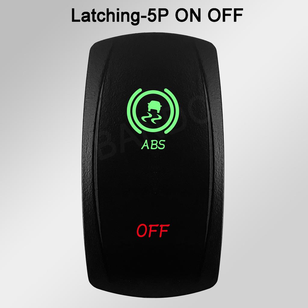 Waterproof LED Rocker Switch for Boat RV Truck | Green/Red Light 12V/24V ON-OFF/ON-OFF-ON for Exhaust Heat AC Lights