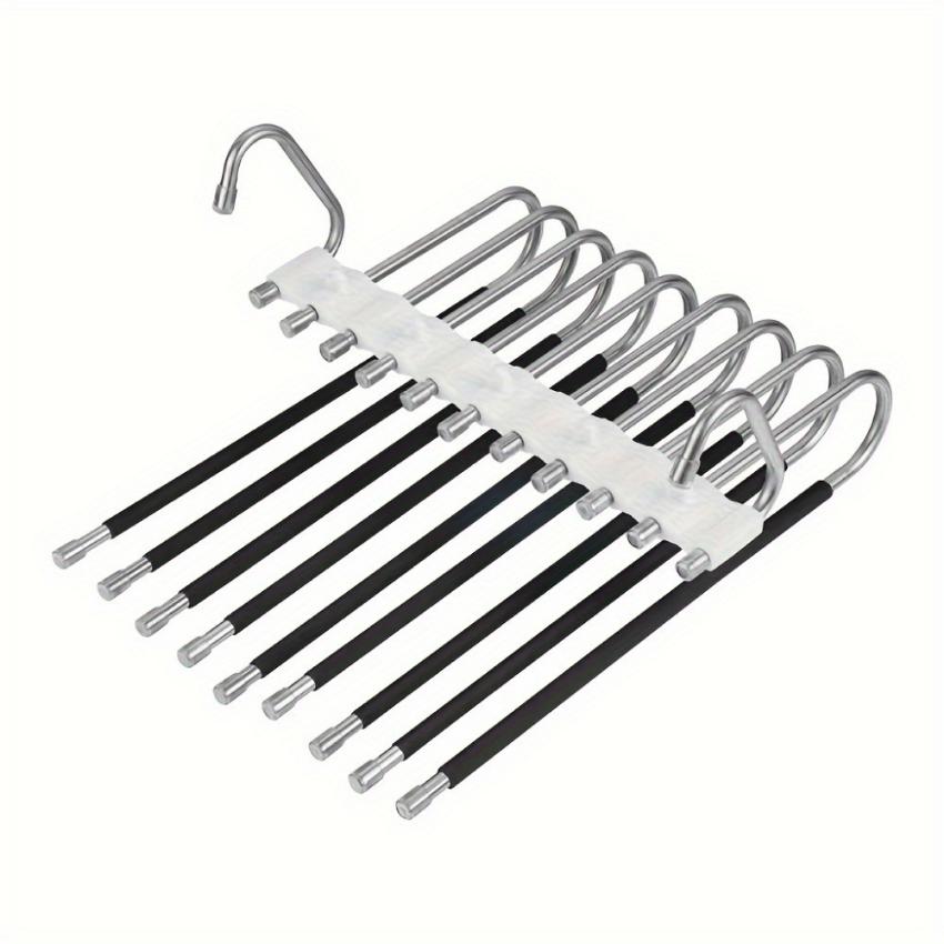 Выдвижная вешалка для брюк, 9-слойная многофункциональная складная вешалка для одежды из нержавеющей стали, вешалки для брюк, экономия места, органайзер для шкафа