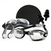 High-definition Waterproof Anti-Fog Silicone Swimming Goggles Adult Swimming Goggles Swimming Cap Earplugs Eyewear