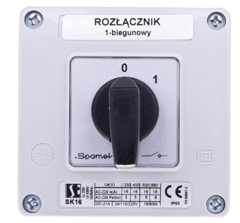 Łącznik Krzywkowy 0-1 1P 16A W Obudowie Sk16-1.825Ob11