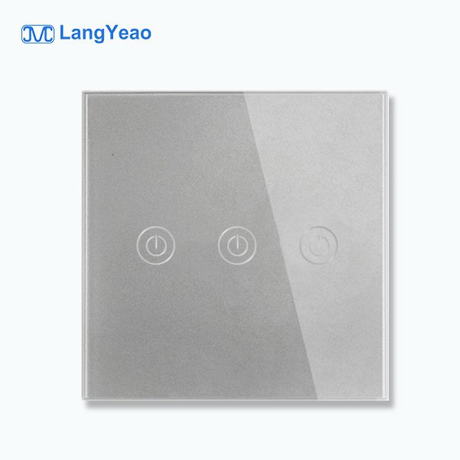 LangYeao for Tuya Smart Life Eu/UK Standard Wifi Wireless Smart Switch Touch Glass Panel 1/2/3/4 Gang Wall Smart Switch