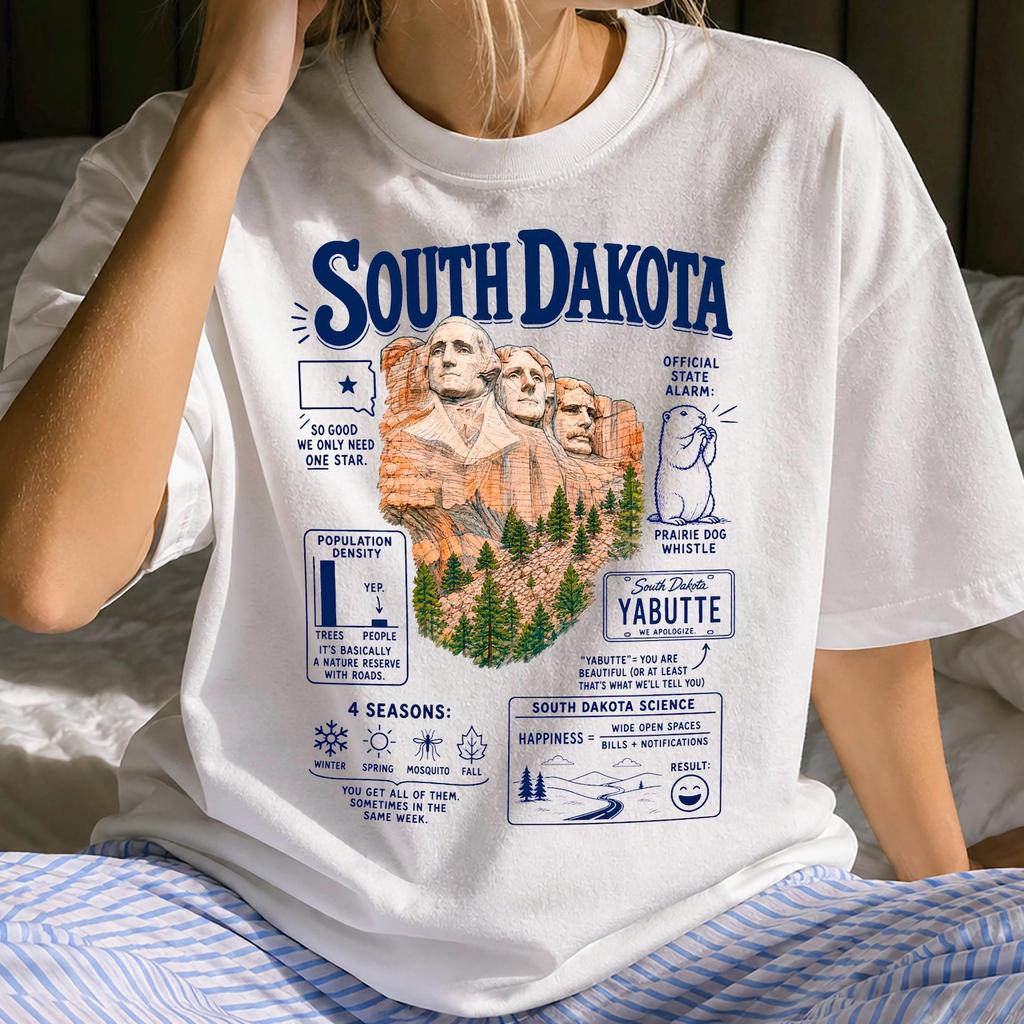 Funny South Dakota Shirt - Retro Travel & Places Gift - Sarcastic South Dakota Clothing