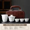 Outdoor camping Kuaike cup travel tea set, tangled lotus Chinese cover bowl, Guochao Dehua white porcelain set company