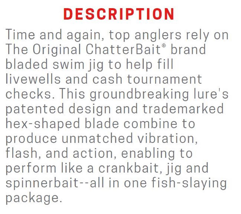 Zman Chatterbait 3/8 унции Тонущая приманка Таблица Белый (0096)