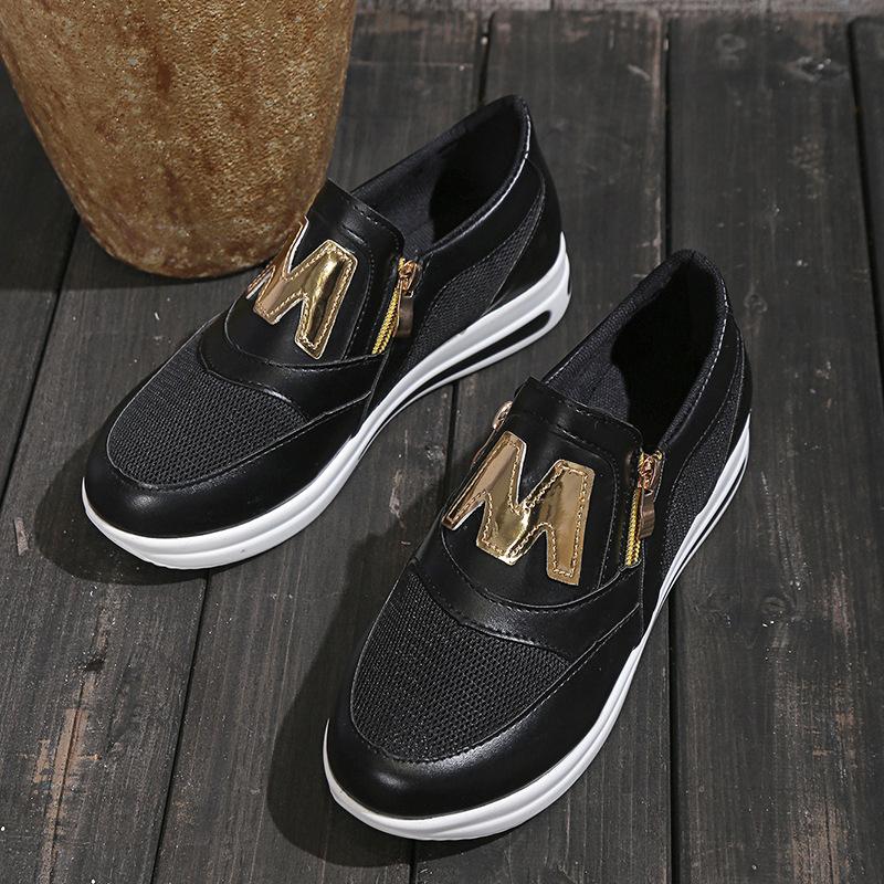 2023 весенняя новая спортивная обувь большого размера, однотонная повседневная спортивная обувь с плоской нижней боковой молнией, легкая и удобная