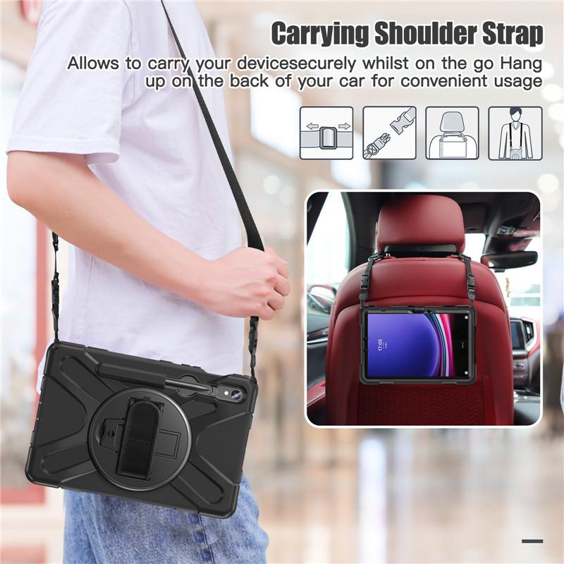 Kids Shockproof Tablet Cover For Samsung Galaxy Tab S10 S9 S8 Ultra 14.6 S7 11" Plus FE 12.4 Inch Case Shoulder Strap Funda Capa