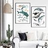 Scandinavian Simple Wall Art Rays Octopus Whale Shark Marine Animal HD Canvas Poster Print Home Bedroom Living Room Decor