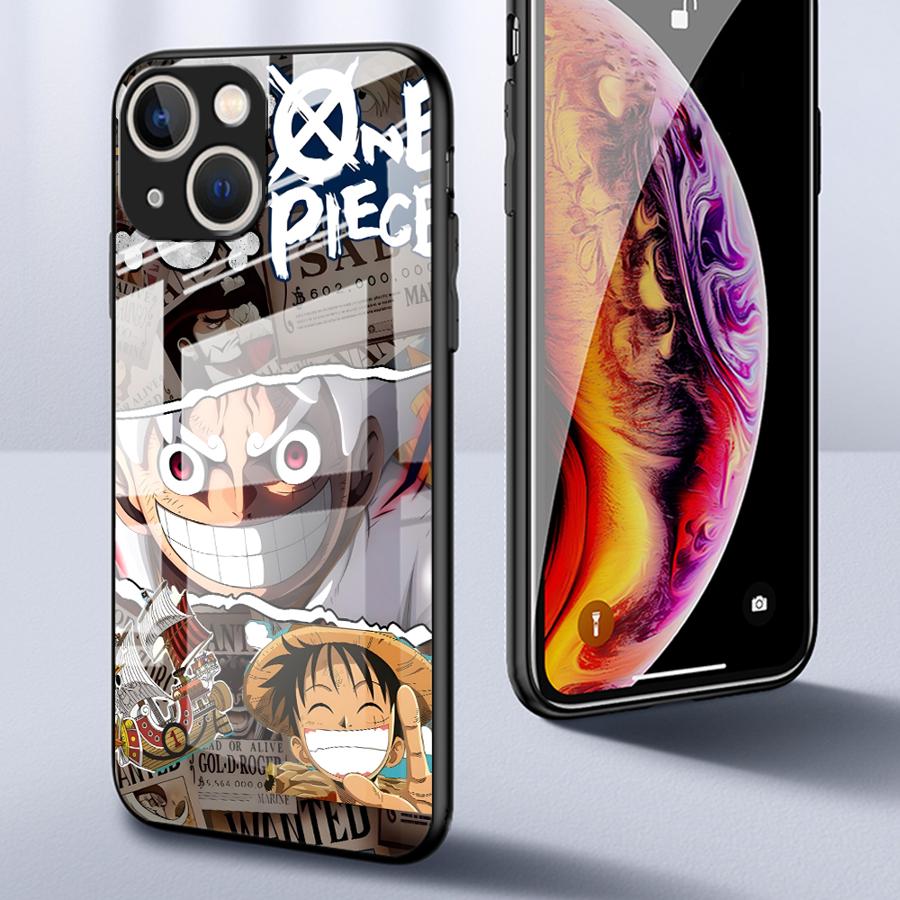 OneS P-ieceS LuffyS Case for iPhone 17 Pro Max 8 Air 15 Plus XR 14 12 11 13 16 Glass Phone Cover