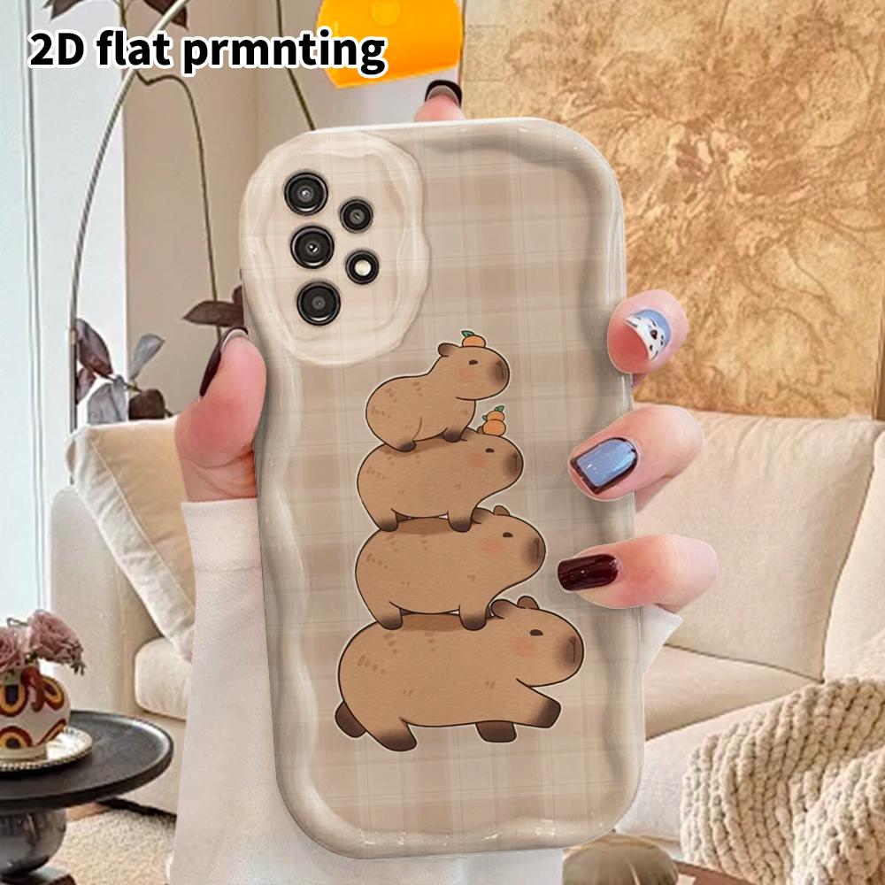 Чехол для телефона: 2D Плоский Защитный Чехол для Samsung Galaxy A34 A35 M05 M06 S20 S22 S21 FE Plus 5G, Стиль для Пары, Штабелируемая Капибара, Рождество и Хэллоуин G