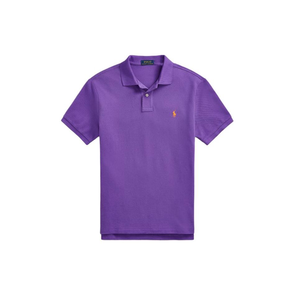 Polo Ralph Lauren однотонная хлопковая рубашка поло с вышивкой в виде маленького пони, мужские топы, фиолетовые MNPOKNI1N822265-510
