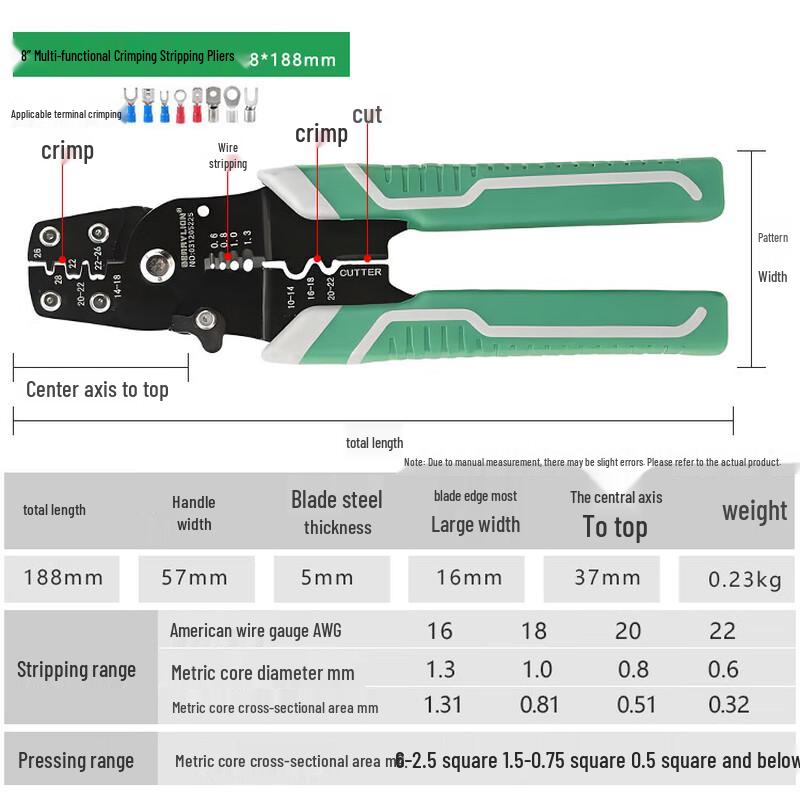 BERRYLION Multi-functional Wire Stripper & Crimping Pliers