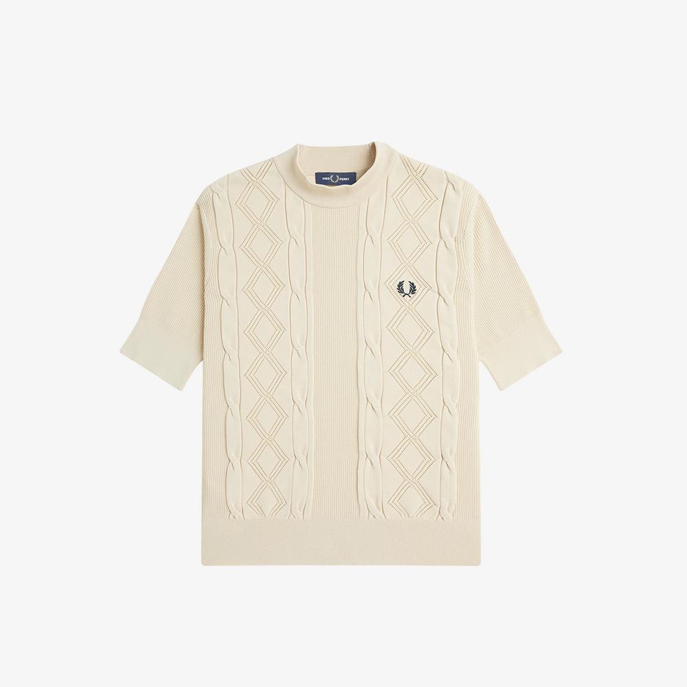 FRED PERRY [Womens] Textured Knit Top - Oatmeal Afpf2519118-691