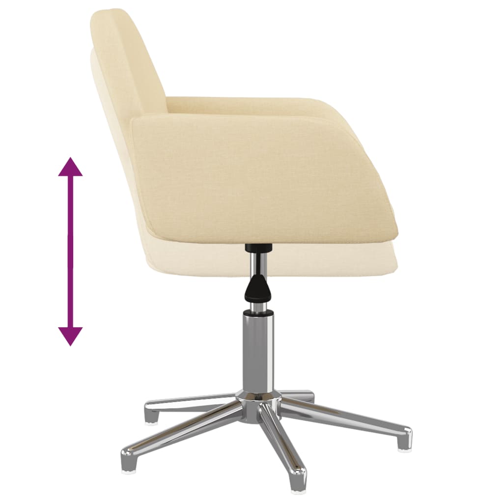 Dining Room Chairs 2 pcs Swivel Cream Fabric