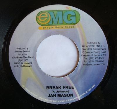 7-дюймовая пластинка JAH MASON / ROSLYN - Break Free / Two Kisses NONE Elogic Music Gr 2005 Ямайка Регги, Ска и Даб Б/У