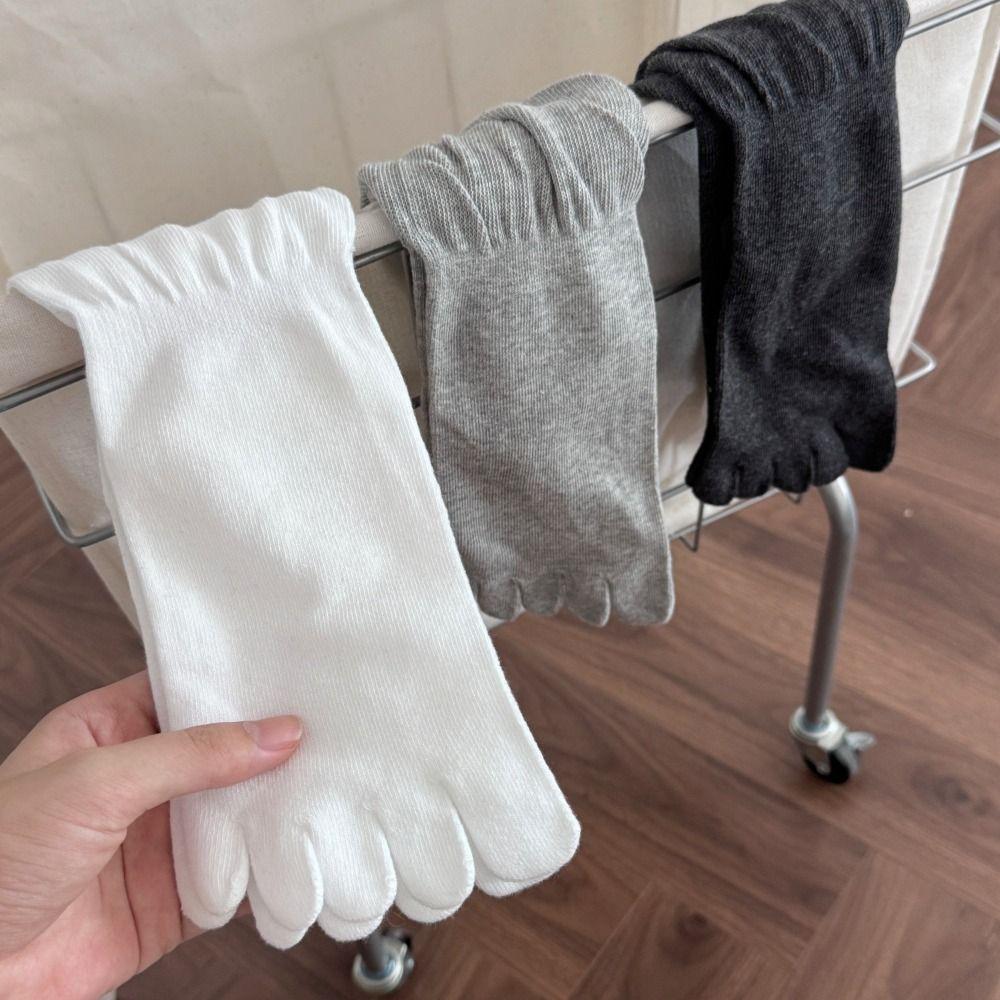 Однотонные носки с пятью пальцами Хлопковые носки с пятью пальцами Милые носки с разделенными пальцами Для девочек