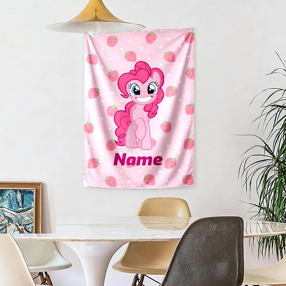 Little Pony Custom Your Name Wall Decor Tapestry Art For Pet Memorial Birthdaywedding Party Backdrop Family Gift