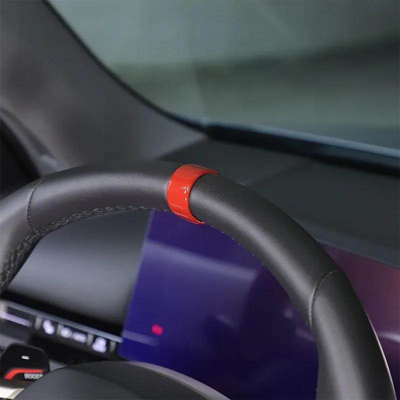 Car Steering Wheel Top Marker For BMW 5 Series G60  2024+ Carbon Fiber Center Line Marking Sticker Car Accessories