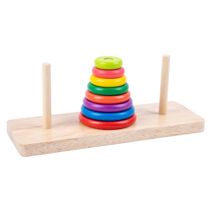 Stacking Multilayer Wooden Puzzle For Concentration Intelligence Development