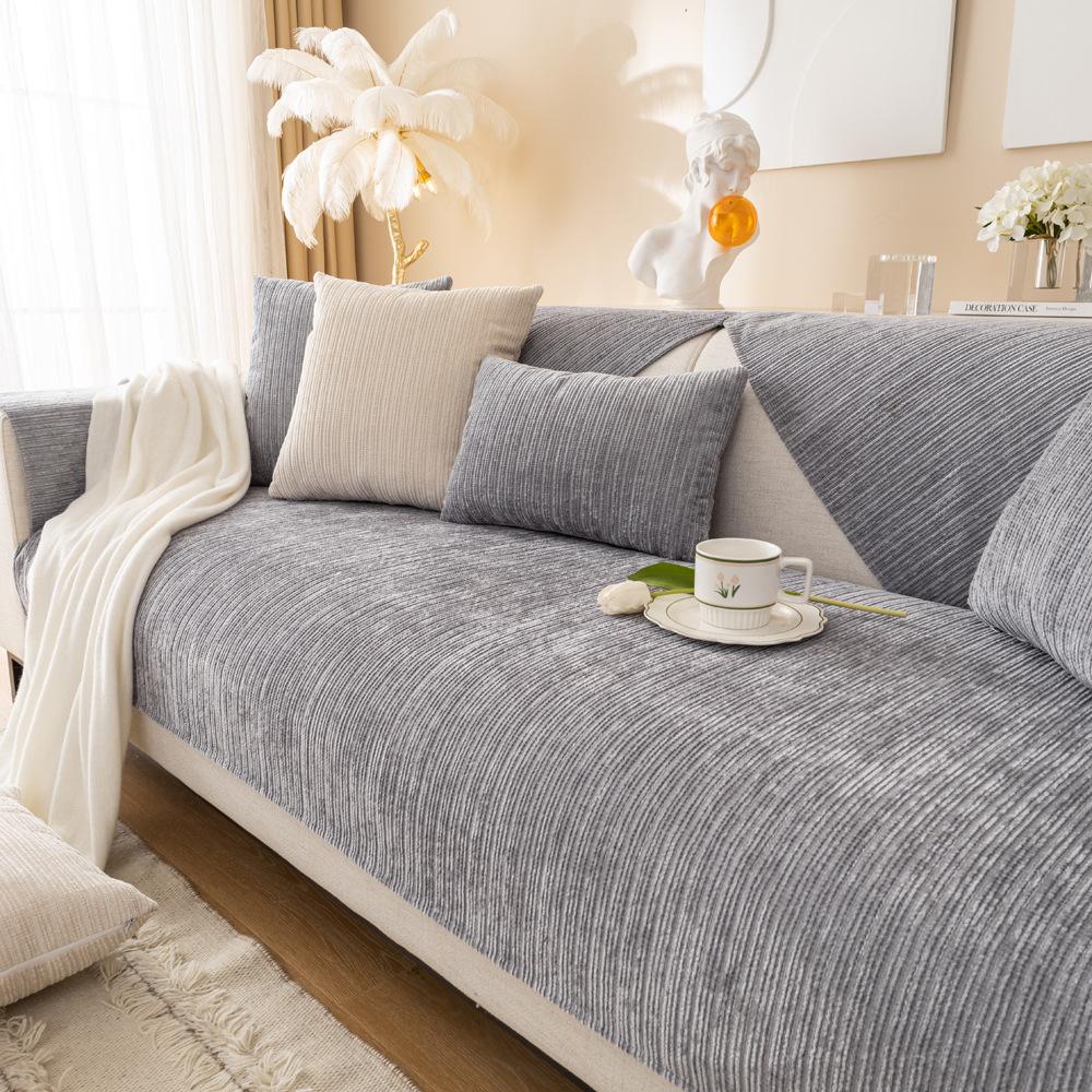 Chenille Sofa Cushion Four Seasons Universal Non-Slip Cushion Cream Wind Sofa Cover Backrest Towel Cover Cloth