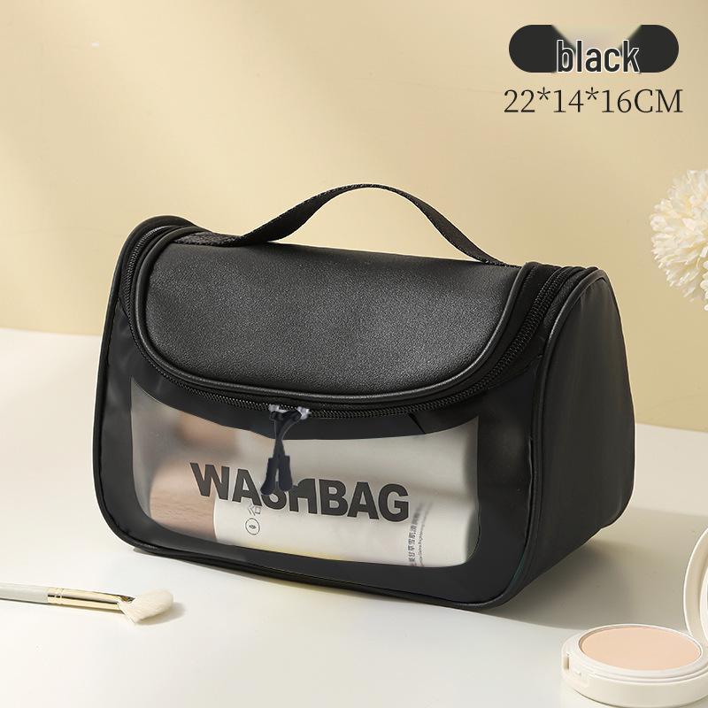 Водонепроницаемая ПУ косметичка - Портативная, Большая вместимость, Видимое хранение для косметики