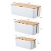 1pc Power Strip Storage Box Desktop Charger Cable Dispenser Case With Holes Wire Management Safe Dust Socket Cable Storage Box