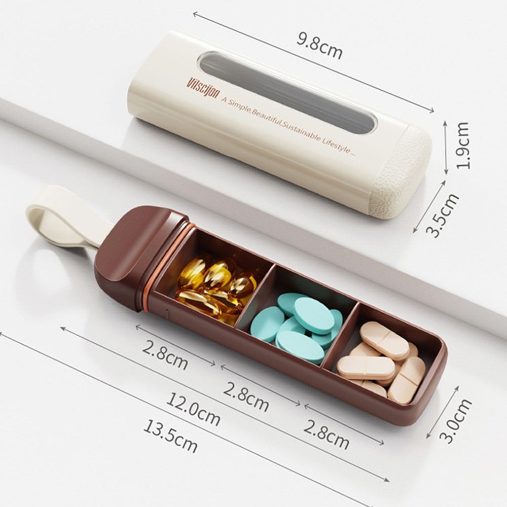 3-Compartment Moisture-Proof Pillbox Portable Medicine Container New Daily Pill Organizer